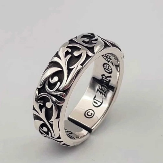 Eternal vine vintage anneau homme vintage tendance personnalité index ouvert anneau cool cuivre plaqué argent thai argent marée marque
