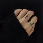 Bague en acier titane 2025 nouveau style éclatant pour les hommes rotation auto-disciplinée anneau alimentaire pour les femmes ne perdent pas de couleur design de niche simple anneau