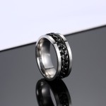 Bague en acier titane 2025 nouveau style éclatant pour les hommes rotation auto-disciplinée anneau alimentaire pour les femmes ne perdent pas de couleur design de niche simple anneau