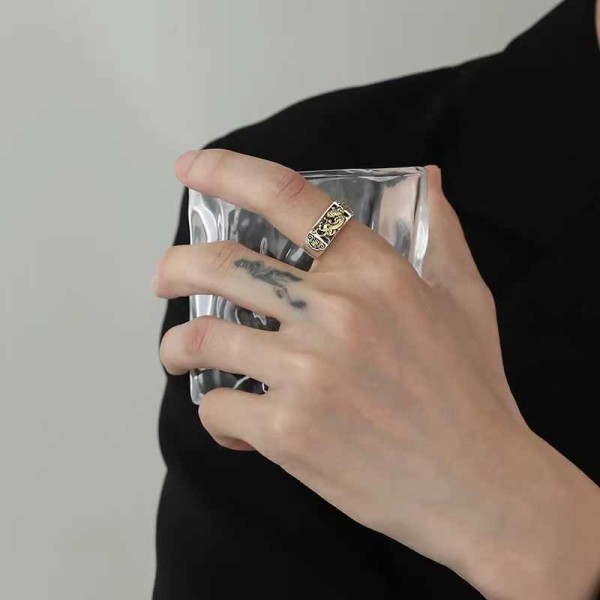 Wives apatowice anneau homme niche design lumière luxe luxe luxe opulence argent ajustable bouffe bracelet bijoux