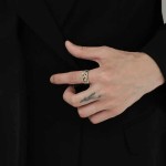 Wives apatowice anneau homme niche design lumière luxe luxe luxe opulence argent ajustable bouffe bracelet bijoux