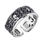 Croix anneau homme tendance marque premium sens vintage personnalité index anneau pour plankton noir mode anneau ouvert pour hommes