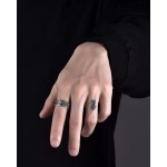 Croix anneau homme tendance marque premium sens vintage personnalité index anneau pour plankton noir mode anneau ouvert pour hommes