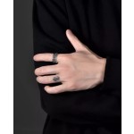 Croix anneau homme tendance marque premium sens vintage personnalité index anneau pour plankton noir mode anneau ouvert pour hommes