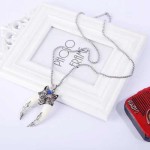 Hip hop tisco collier femme ancient big fang proto loup roi oeil rouge bleu ciel pendentif homme personnalité cadeau du jour