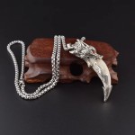 Hip hop tisco collier femme ancient big fang proto loup roi oeil rouge bleu ciel pendentif homme personnalité cadeau du jour