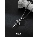 EVE rose croix collier hommes tendance lumière luxe niche premium design sens hommes vintage titane acier pendentif