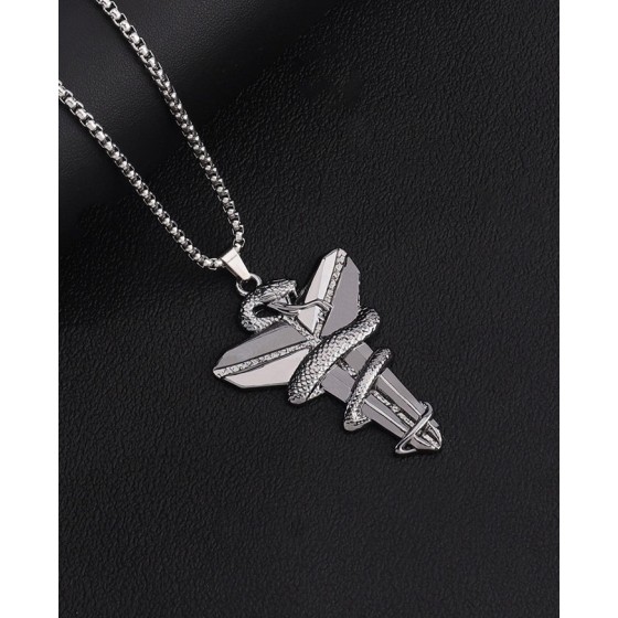 Hip-hop souvenir kobe black mamba viper pendentif croix titane acier collier hommes et femmes étudiants basketball fan 100 assortiments
