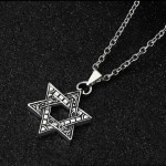 Collier ins hexagrama pendentif européen et américain étudiant couple personnalité titane acier homme femme pendentif