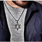 Collier ins hexagrama pendentif européen et américain étudiant couple personnalité titane acier homme femme pendentif