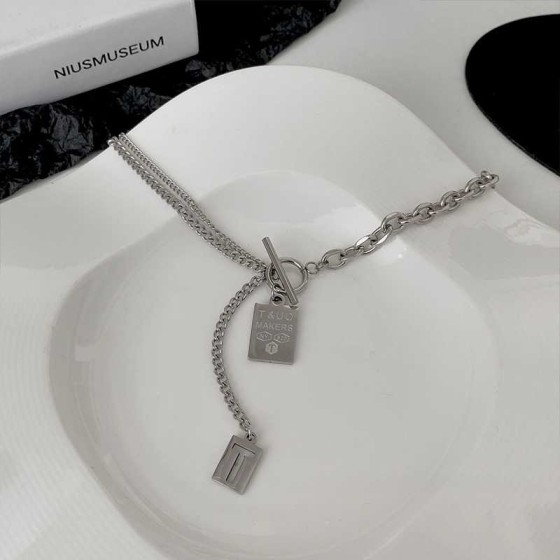 Influenceur alphabet long OT boucles colliers ins marée hommes hip-hop sweat cool couple sweatshirts chaines femmes automne hiver accessoires