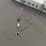 GUANG shing muang collier double couche hommes tendance hip hop lumière luxe petites chaînes chandails femmes haut de gamme sens empilé chaîne de survêtement