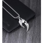 S925 argent sterling collier de dents de loup flammé sarrache-chic articles de personnalité pendentif pendentif simple tendance beau et polyvalent accessoires