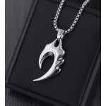 S925 argent sterling collier de dents de loup flammé sarrache-chic articles de personnalité pendentif pendentif simple tendance beau et polyvalent accessoires