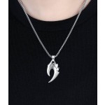 S925 argent sterling collier de dents de loup flammé sarrache-chic articles de personnalité pendentif pendentif simple tendance beau et polyvalent accessoires