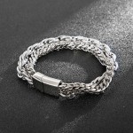 Vintage titane acier double couche bracelet homme tendance personnalité simple hip-hop hommes main bijoux ins niche design homme accessoires