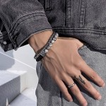 Bracelet homme homme trendy premium senses trendy homme transbordement bracelet perle homme perle obsidienne main string main accessoires