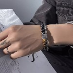 Bracelet homme homme trendy premium senses trendy homme transbordement bracelet perle homme perle obsidienne main string main accessoires