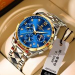 Montre d\'or Suisse authentique mécanique mens montre 2025 nouvelle phase de lune pour hommes entièrement imperméable à l\'eau montre à quartz lumineuse