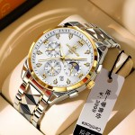 Montre d\'or Suisse authentique mécanique mens montre 2025 nouvelle phase de lune pour hommes entièrement imperméable à l\'eau montre à quartz lumineuse