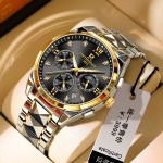 Montre d\'or Suisse authentique mécanique mens montre 2025 nouvelle phase de lune pour hommes entièrement imperméable à l\'eau montre à quartz lumineuse