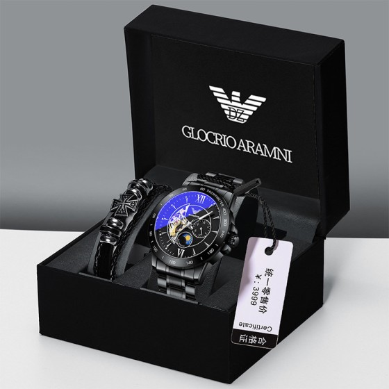 Noir samurai montres hommes marque positive automatique mécanique horlogerie Suisse hommes imperméable lumineux étudiant homme