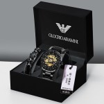 Noir samurai montres hommes marque positive automatique mécanique horlogerie Suisse hommes imperméable lumineux étudiant homme