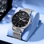 Swiss genuine mécanique montre homme automatique 2025 nouveau casual blu-ray imperméable à l\'eau lumineux bracelet en acier pour hommes