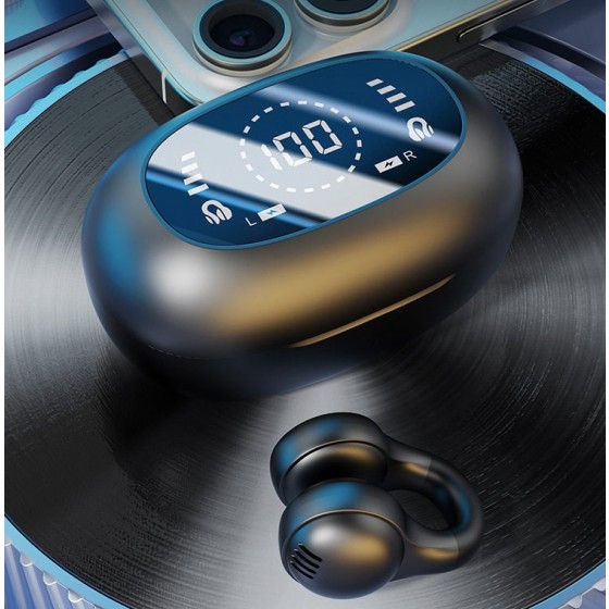 Casque bluetooth clip ears nouveau true dolby sound 2025 conduction osseuse allemande sport running réduction du bruit longue durée